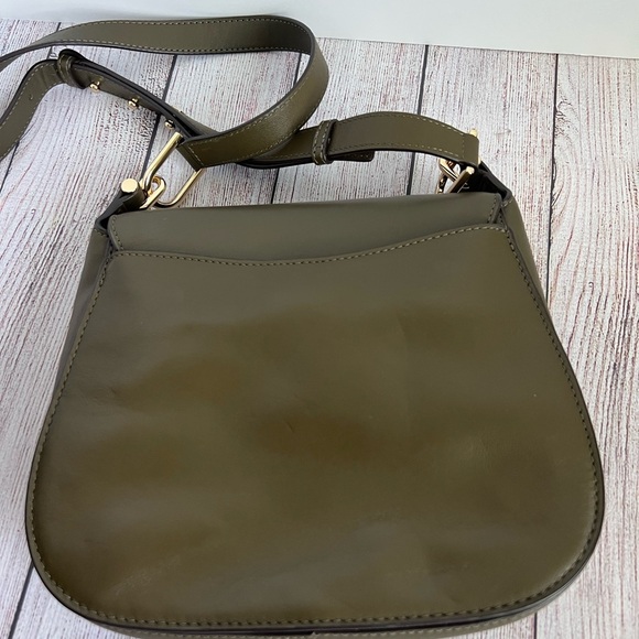 MICHAEL KORS Delfina Olive Green Saddlebag Crossbody. NWOT - Picture 7 of 10